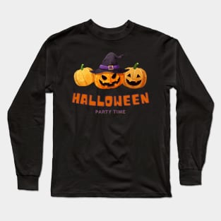 Halloween Scary Evil Pumkin Party time Long Sleeve T-Shirt